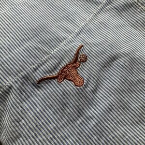 NCAA Texas Longhorns Blue Stripe Mens Size Large Button Down Long Sleeve